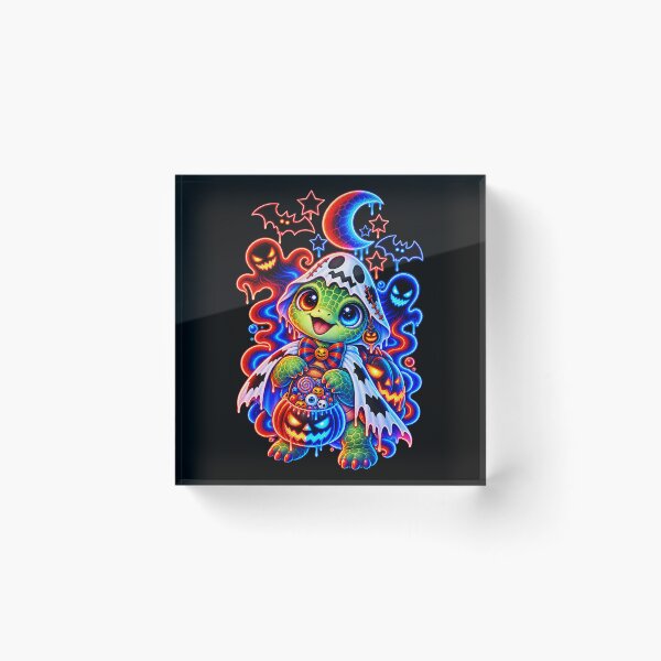 Item preview, Cute Halloween Turtle Ghost with Candy designed and sold by QuiteOrbit.
