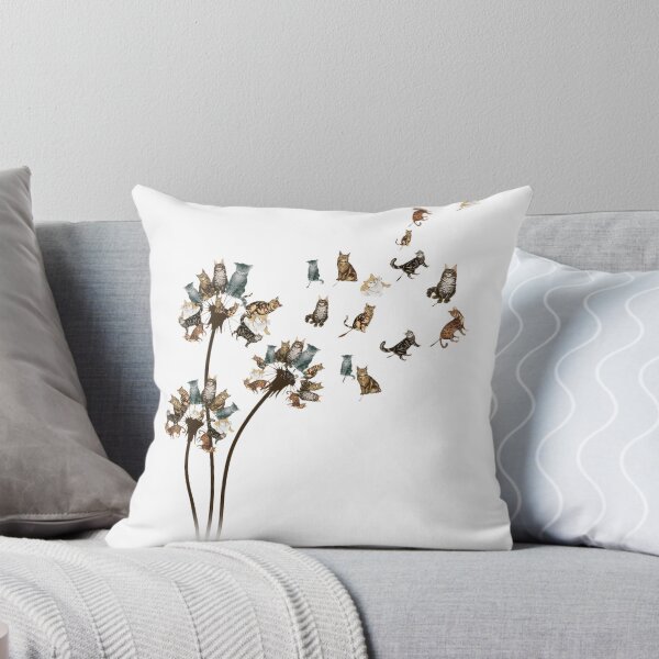 Item preview, Cute Cat with Dandelion Illustration - Adorable Feline Nature Design designed and sold by tlcgiftcenter.