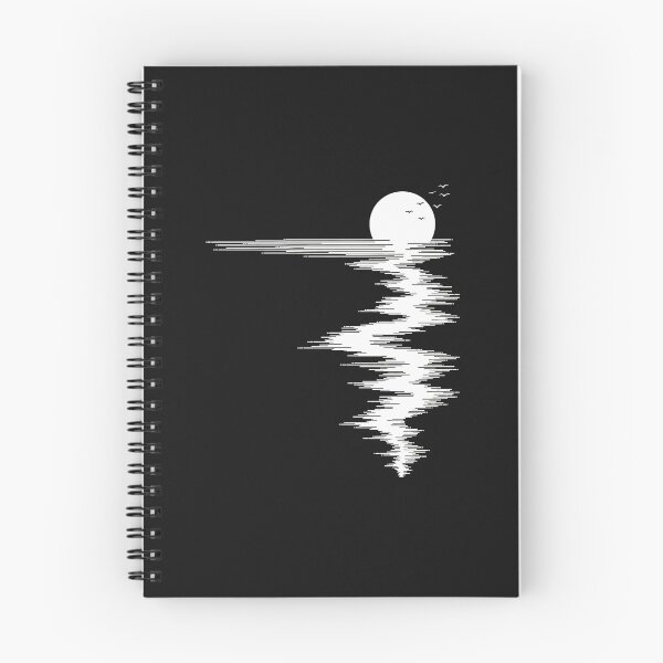 Item preview, Minimalist Moon Over Water Reflection Line Art designed and sold by YarningsandYear.
