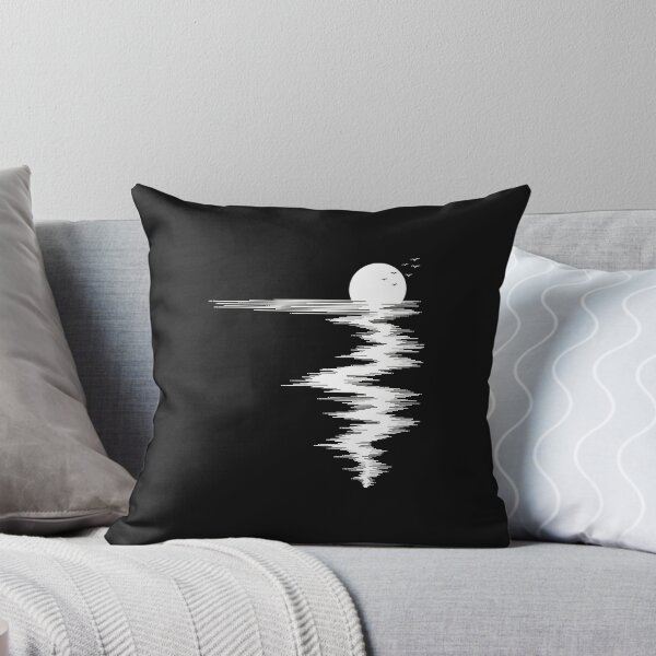 Item preview, Minimalist Moon Over Water Reflection Line Art designed and sold by YarningsandYear.