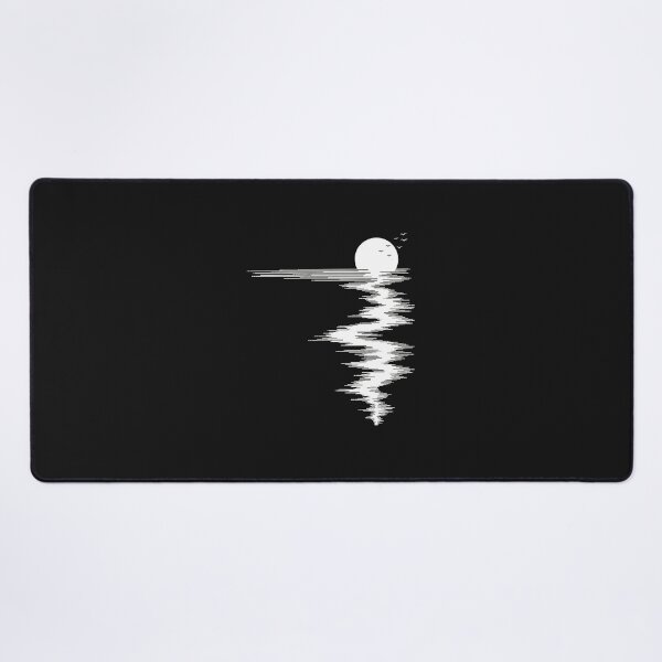 Item preview, Minimalist Moon Over Water Reflection Line Art designed and sold by YarningsandYear.
