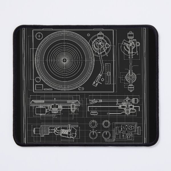 Item preview, Vinyl Turntable Blueprint - Technical Schematic Record Player designed and sold by AZABSTORE.
