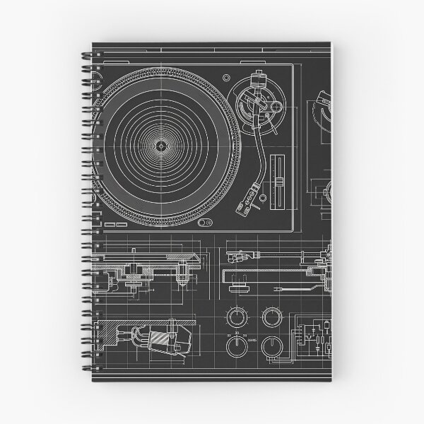 Item preview, Vinyl Turntable Blueprint - Technical Schematic Record Player designed and sold by AZABSTORE.