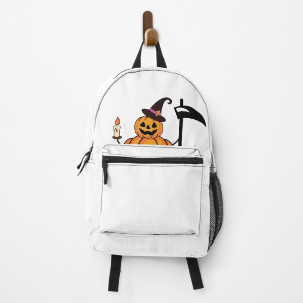 Item preview, Cute Halloween jack o lantern with witch hat and scythe designed and sold by PowerAntShop.