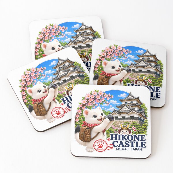 Item preview, Hikone Castle Mofu Travel Sticker – Shiga Japan Kawaii Adventure designed and sold by aoisora-kiki55.