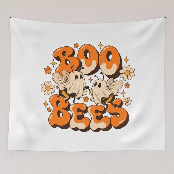 Item preview, Ghost Bee Groovy Flower Insect Halloween Spooky Pun designed and sold by chattsuede.