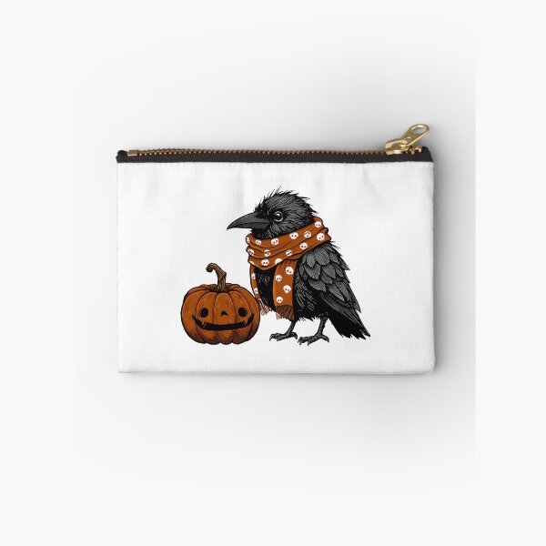Item preview, Crow Perched on a Halloween Pumpkin Illustration designed and sold by Shippedit.