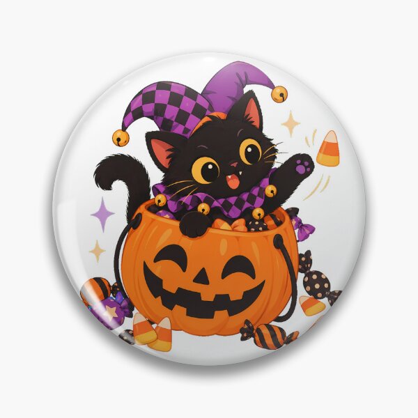Item preview, Pumpkin Cat Spooky Candy Bucket Halloween designed and sold by chattsuede.