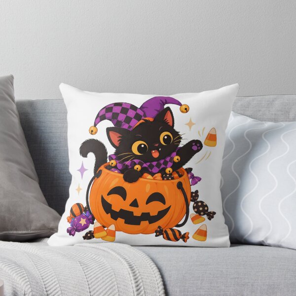 Item preview, Pumpkin Cat Spooky Candy Bucket Halloween designed and sold by chattsuede.
