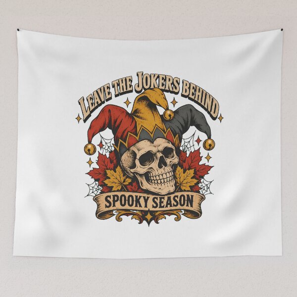 Item preview, Jester Skull Tattoo Autumn Foliage Gothic Halloween designed and sold by chattsuede.