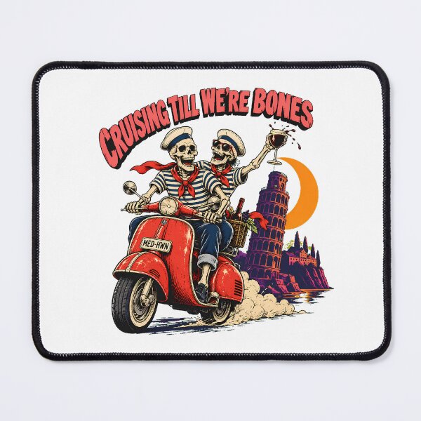 Item preview, Cruising Skeletons Scooter Pisa Wine Travel Couple designed and sold by chattsuede.