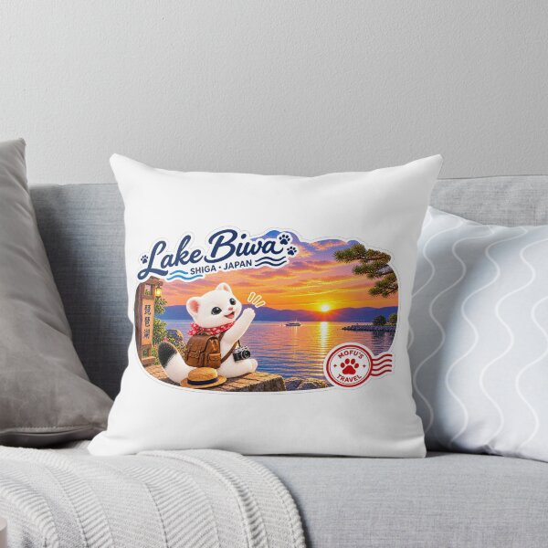 Item preview, Lake Biwa Sunset Mofu Travel Sticker – Shiga Japan designed and sold by aoisora-kiki55.