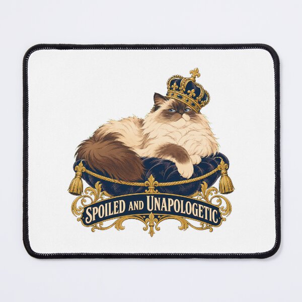 Item preview, Ragdoll Cat Crowned Gold Cushion Spoiled Pet designed and sold by chattsuede.