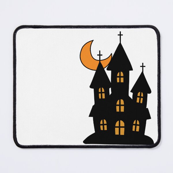 Item preview, Haunted castle with crescent moon Halloween vector illustration designed and sold by PowerAntShop.