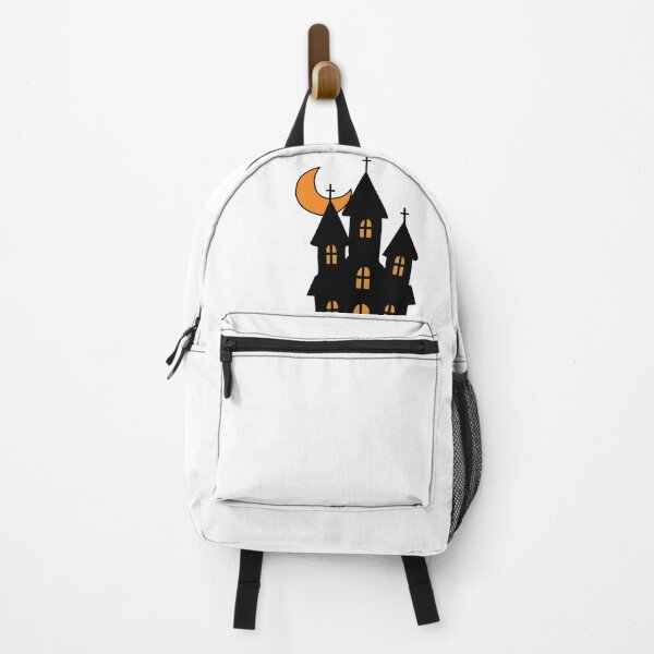 Item preview, Haunted castle with crescent moon Halloween vector illustration designed and sold by PowerAntShop.