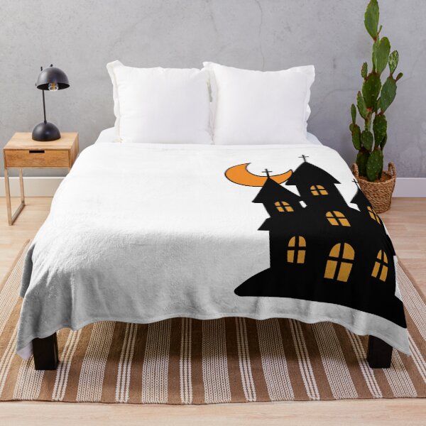 Item preview, Haunted castle with crescent moon Halloween vector illustration designed and sold by PowerAntShop.