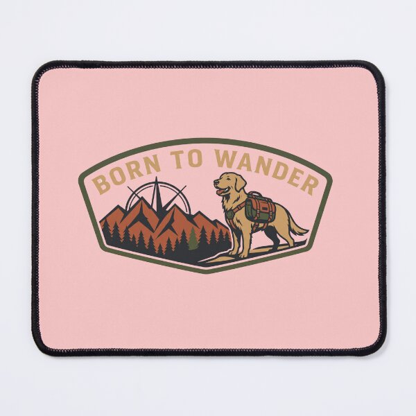 Item preview, Adventure Dog Born to Wander Vintage Hiking Backpacking Golden Retriever Patch Badge Graphic designed and sold by BiniClicks.