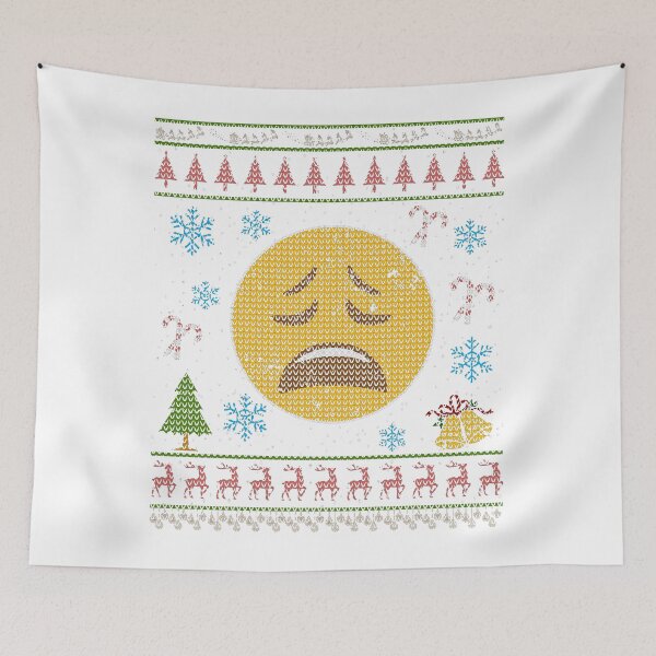 Item preview, Weary Crying Emoticon Christmas Ugly Shirt Icon Smiley designed and sold by shoppzee.