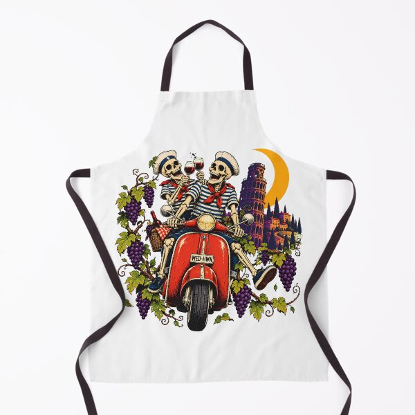 Item preview, Italian Skeleton Riding Scooter Toasting Wine Lover designed and sold by chattsuede.