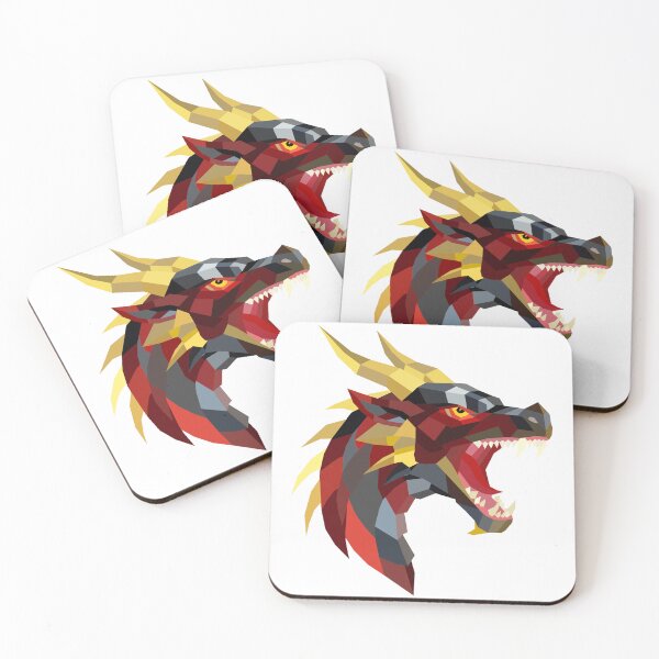 Item preview, Fierce Red Dragon Low Poly Art designed and sold by KhrystallineArt.