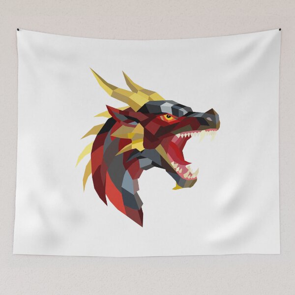 Item preview, Fierce Red Dragon Low Poly Art designed and sold by KhrystallineArt.