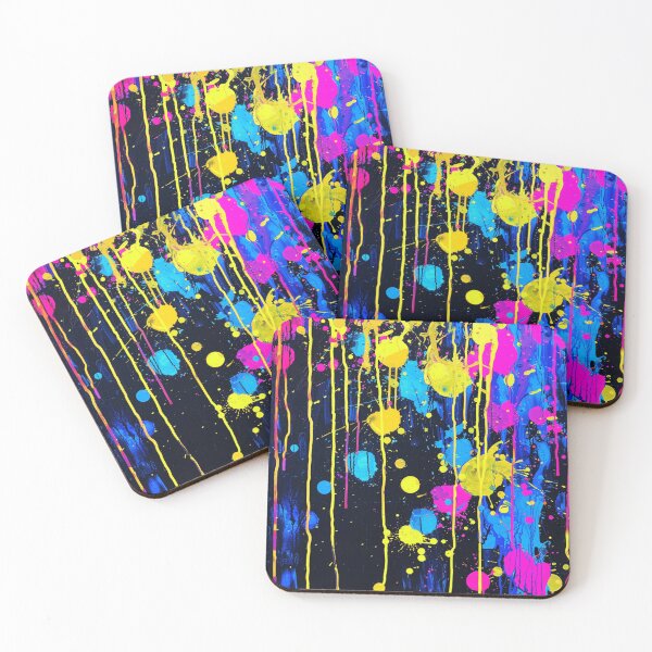 Item preview, Colorful Neon Hues Paint Splatter Abstract Splashes  designed and sold by DEC02.
