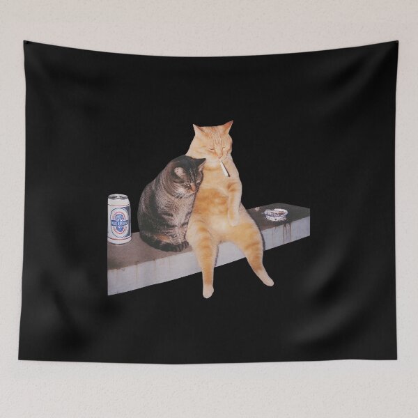 Item preview, Chill Cats Cigarette And Brew Companion Print designed and sold by NICOLKITCHE.