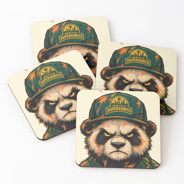 Item preview, Oh Crap Angry Panda Seattle Supersonics Cap Fan Art designed and sold by BRTHRCNK01.