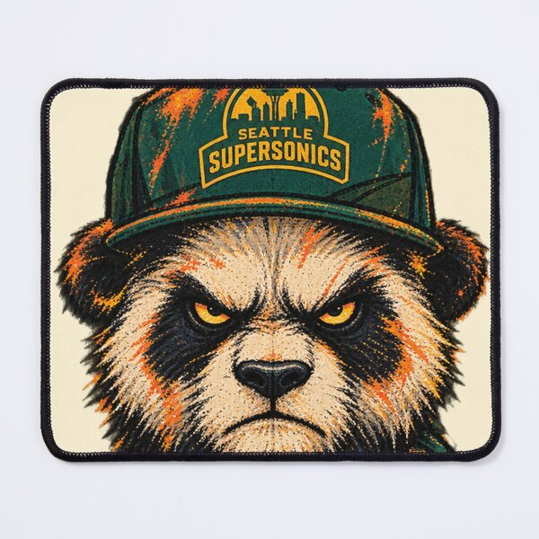 Item preview, Oh Crap Angry Panda Seattle Supersonics Cap Fan Art designed and sold by BRTHRCNK01.