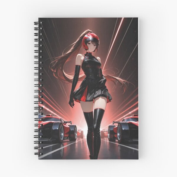Item preview, Crimson Grid – Red and Black Anime Racing Queen designed and sold by SEIMEI2025.
