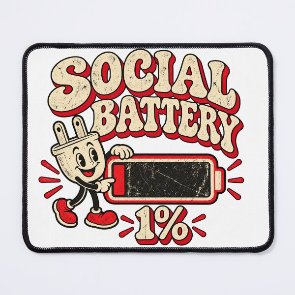 Item preview, Social Battery Low Funny Introvert designed and sold by Borunika.