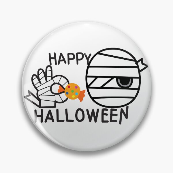 Item preview, Happy Halloween text with cute mummy hand and candy designed and sold by PowerAntShop.