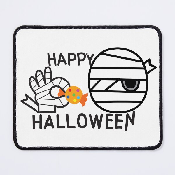 Item preview, Happy Halloween text with cute mummy hand and candy designed and sold by PowerAntShop.