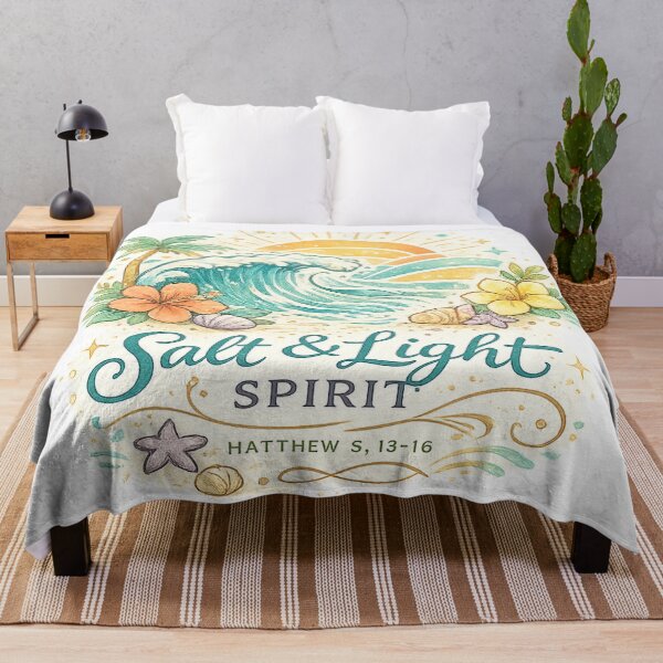 Item preview, Salt and Light Spirit Christian Beach Faith Art Design Print designed and sold by inkoutninja.