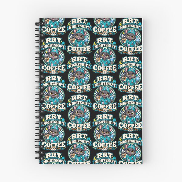 Item preview, RRT Nightshift Coffee Registered Respiratory Therapist Cat Checkered Circle Design  designed and sold by ClinicalHubs.