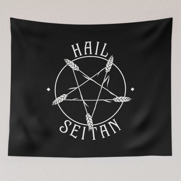 Item preview, Hail Seitan Pentagram Wheat Stalks Gothic  designed and sold by BrianBecker68.