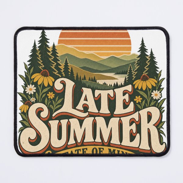 Item preview, Late Summer State of Mind Retro Mountain Nature designed and sold by InkMeander.