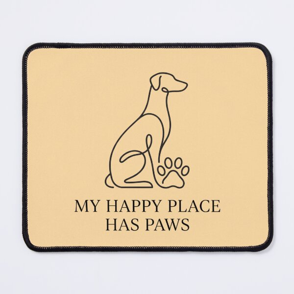 Item preview, Elegant Continuous Line Art Dog 'My Happy Place Has Paws' Minimalist T-Shirt Design designed and sold by BiniClicks.