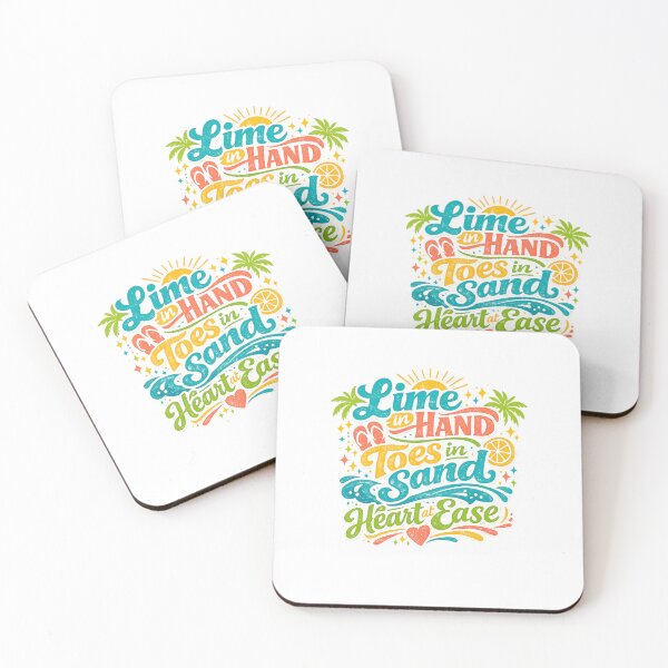 Item preview, Lime In Hand Toes In Sand Tropical Quote Art Design Print designed and sold by inkoutninja.