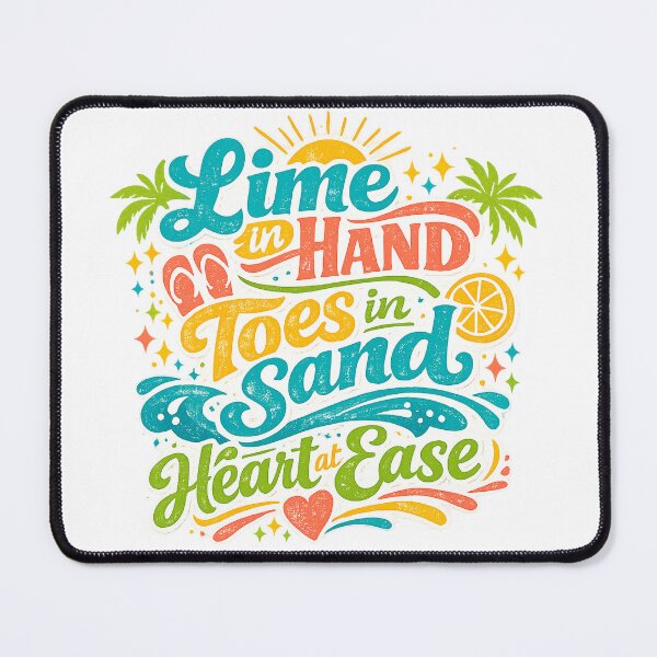 Item preview, Lime In Hand Toes In Sand Tropical Quote Art Design Print designed and sold by inkoutninja.