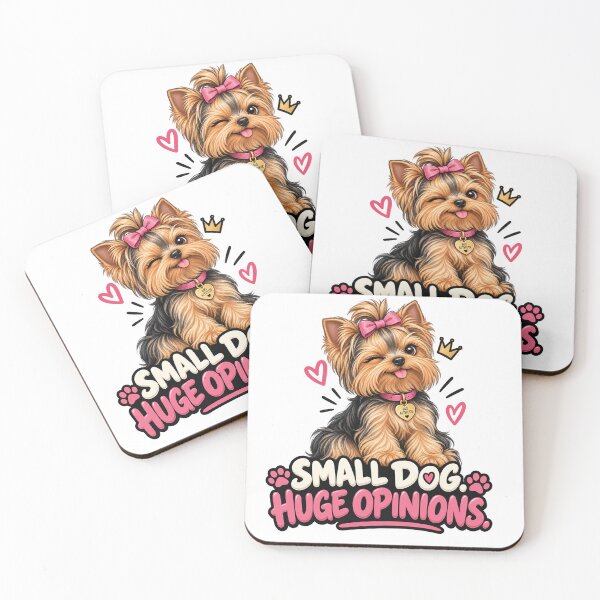 Item preview, Small Dog Huge Opinions Cute Yorkie Dog Lover designed and sold by InkMeander.
