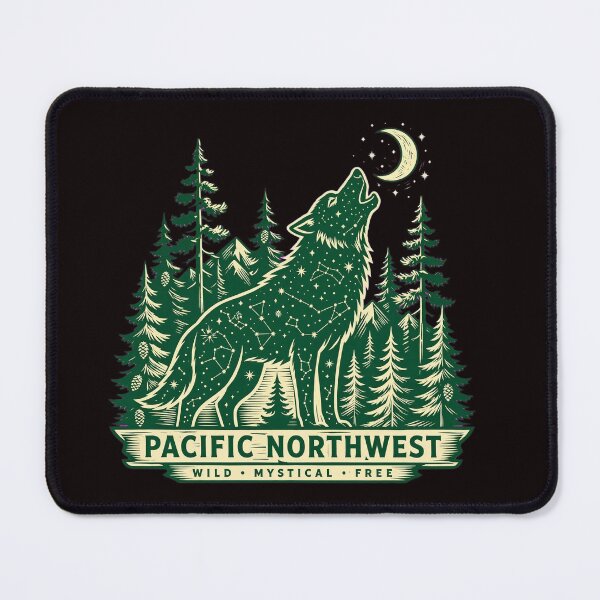 Item preview, Cosmic Howling Wolf - Vintage PNW Wolf Shirt - Retro Cascadia Moon Gift designed and sold by ElevatedPNW.