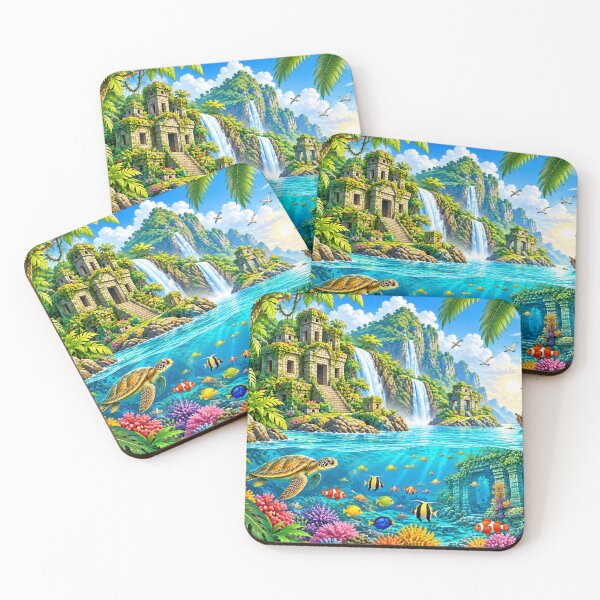 Item preview, Tropical Paradise Jungle Waterfall Ocean Adventure designed and sold by CreativeCharmCo.