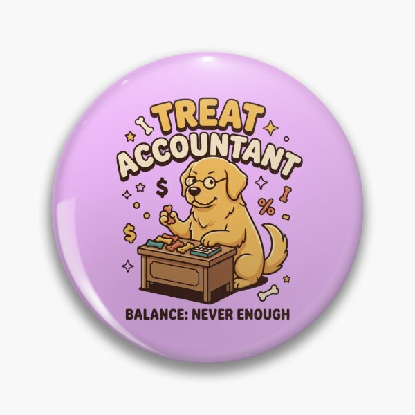 Item preview, Treat Accountant Dog Retro Cartoon Sticker Design designed and sold by BiniClicks.