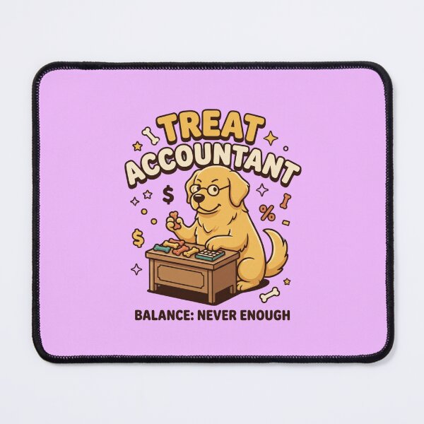Item preview, Treat Accountant Dog Retro Cartoon Sticker Design designed and sold by BiniClicks.