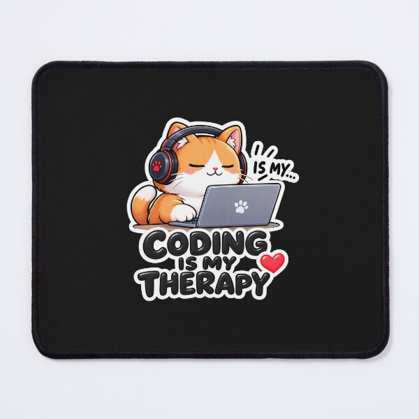 Item preview, Coding Is My Therapy Cat designed and sold by Sari Ramayani.