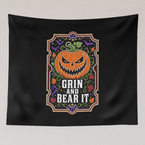 Item preview, Halloween Grin and Bear It Jack O Lantern Gothic designed and sold by Uglyandcute.