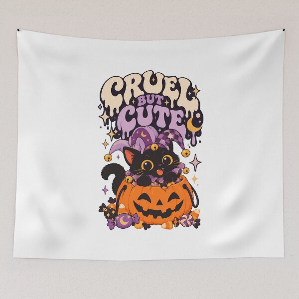 Item preview, Goth Cat Jester Hat Jack-O-Lantern Halloween Pastel designed and sold by chattsuede.