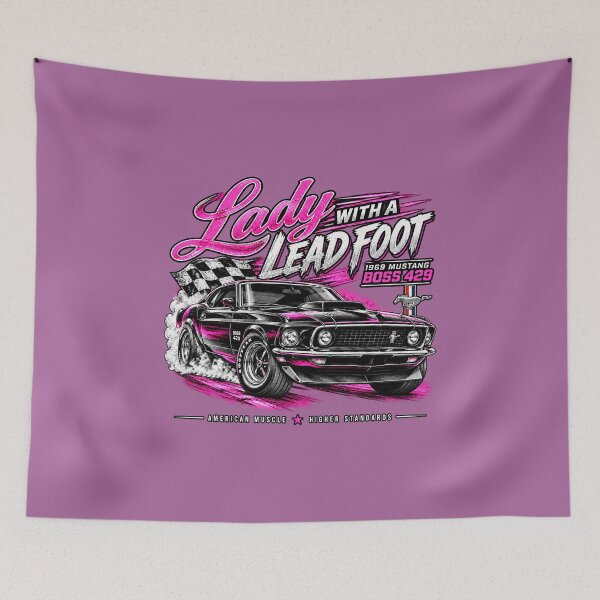 Item preview, Lady With a Lead Foot 1969 Mustang Boss 429 T-Shirt designed and sold by TZehrfeldPhotos.