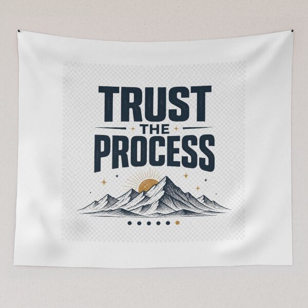 Item preview, Trust the Process Mountain Motivational Typography designed and sold by TibbuTees.